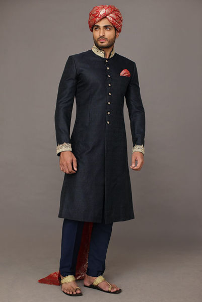 Picture of Navy blue sherwani