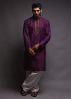 Picture of Purple embroidered kurta