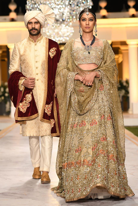 Cream jamawar sherwani