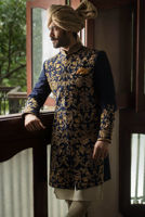Picture of Yale blue sherwani