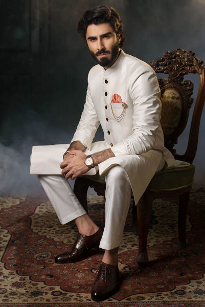 Picture of Ivory white sherwani
