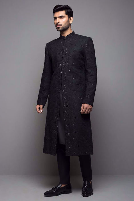 Classic black sherwani