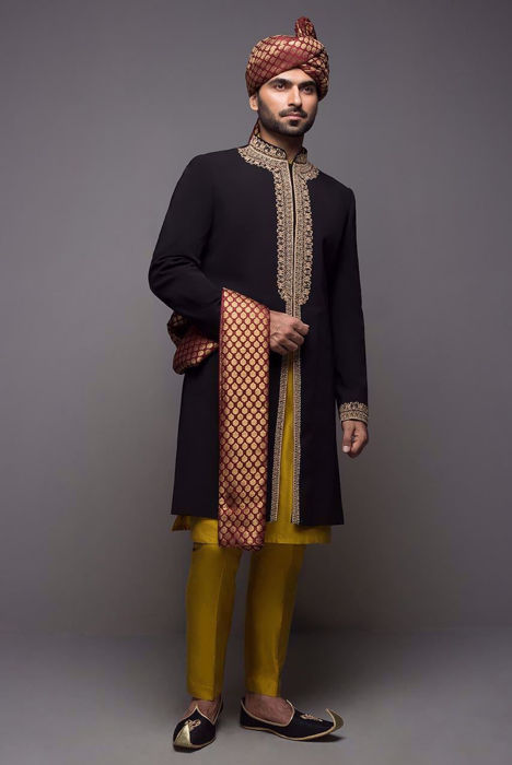 Picture of Short black sherwani